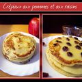 Crêpiaux aux pommes et aux raisins