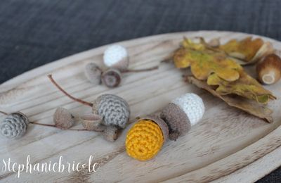 DIY - Une déco automnale récup - des glands au crochet