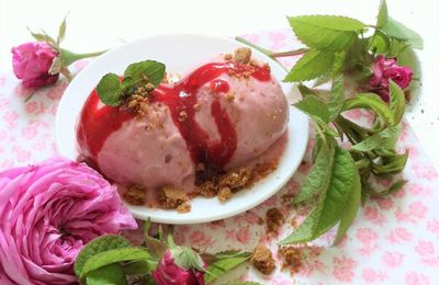 Glace fraise-rhubarbe