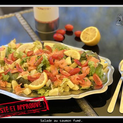 #Nos salades en font tout un plat# Salade au saumon fumé.