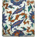An Iznik polychrome pottery tile with chinoiserie and saz leaves, Turkey, circa 1580