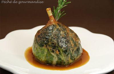 Chou farci de cuisse de pintade d'après Michel Trama
