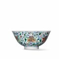 A fine and rare doucai 'floral' bowl, Yongzheng six-character mark in underglaze blue and of the period (1723-1735)