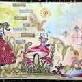 A fairytale AJ page for Stampotique challenge SDC137 (Textured Backgrounds) / Une page d'AJ de 'Conte de fées'... en Stampotique