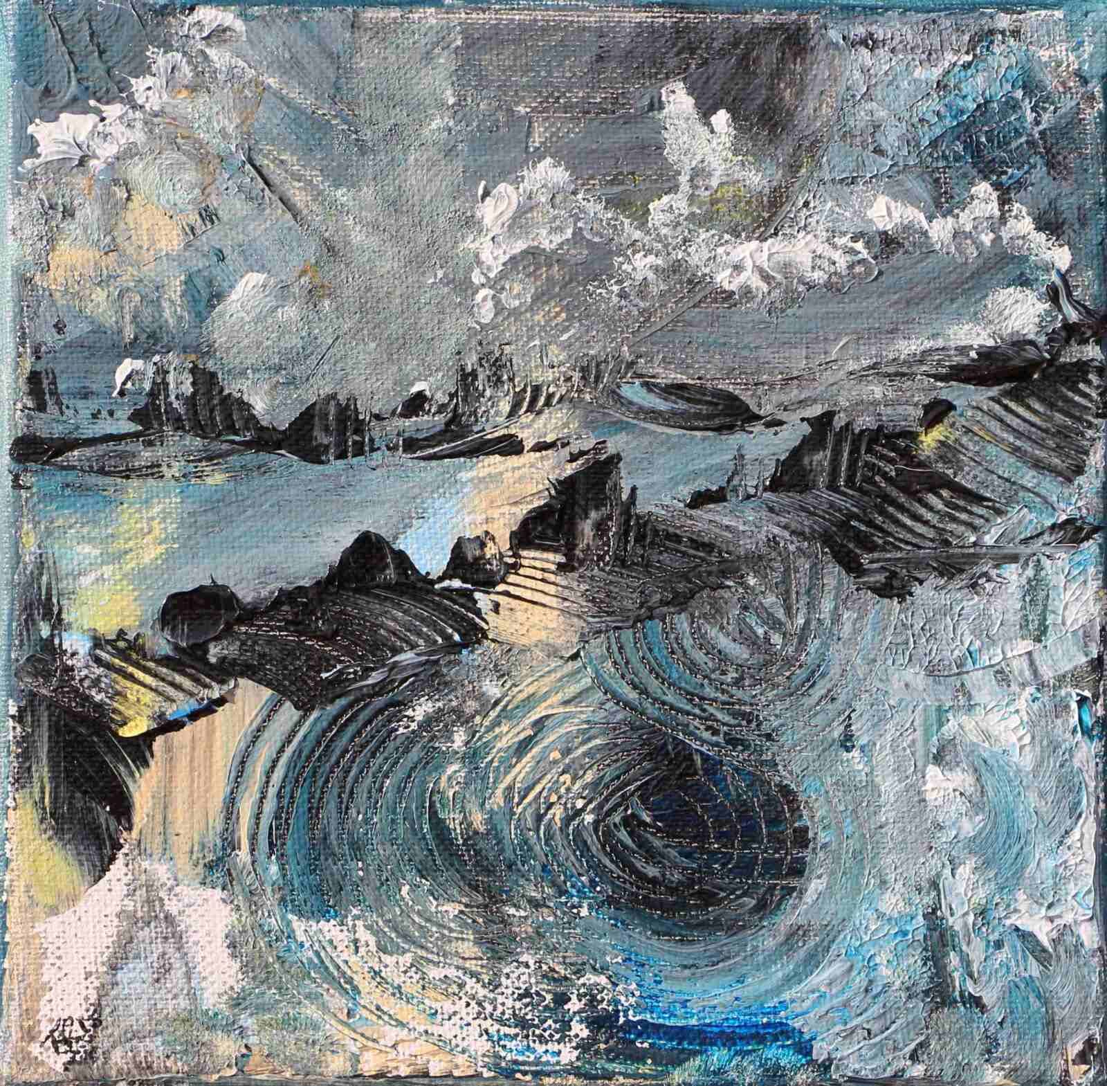 Fin d'un jour- acryl 2015- 20X20cm - (n°26ND),