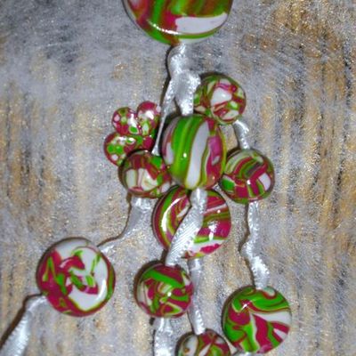 PorteClefs/Grigri  Vert et Fushia