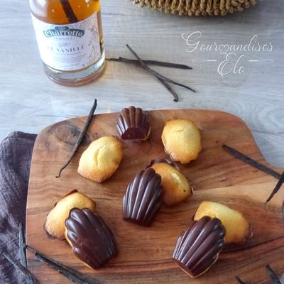 Madeleine vanille et coque en chocolat