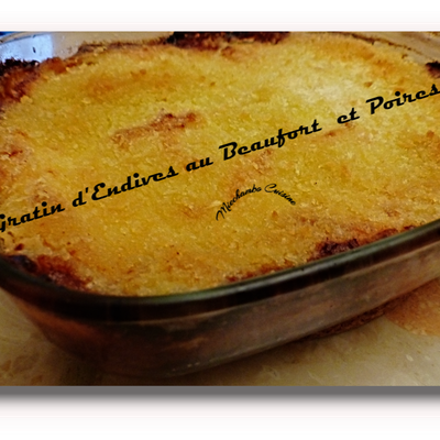 Parmentier d'endives et beaufort aux poires