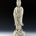 White-glazed Statue of Avalokitesvara Bodhisattva with 'He Chaozong' Mark, Ming dynasty (1368-1644)