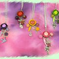 Pendentifs aux roses multicolores