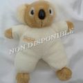 Doudou Peluche Koala Ecru Et Beige Bébisol 20 cm