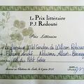 Prix Littéraire Redouté pour Robinson et Florence André, au Lude