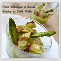 Crème d’Asperges et Avocats, Ravioles au Comté Poêlées