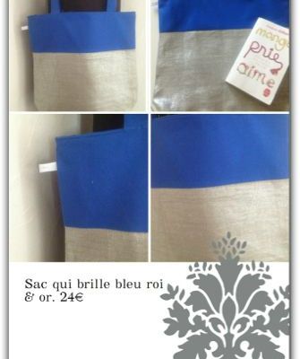 Sac bicolore bleu roi et argent