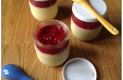 Crème au lait d'amande et aux framboises