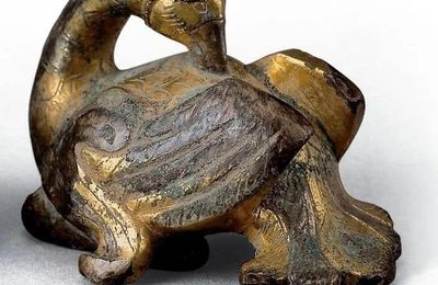 Four gilded silver phoenix-shaped weights, Western Han dynasty (206 BC-24 AD)