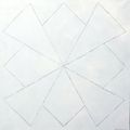 Art & philosophie "L'ETHIQUE" 100X100 tracé métallisé argent sur blanc iridescent ---> l'étoile du berger va son chemin