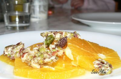 Carpaccio d'oranges et nougatine d'oléagineux - hiver