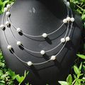 collier proposition mariées sur 3 rangs perles blanches 22 euros