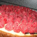 Tarte aux framboises sur lit de sablé breton