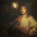 Godfried Schalcken, Portrait of James Stuart, 4th Duke of Lennox and 1st Duke of Richmond (1612-1655), with his greyhound by can