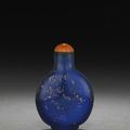 A gold aventurine-flecked cobalt blue glass snuff bottle, Imperial Palace Workshops, Beijing, 1740-1795
