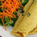 Crêpes indiennes à la farine de pois chiches, à la coriandre et au curry - recette vegan
