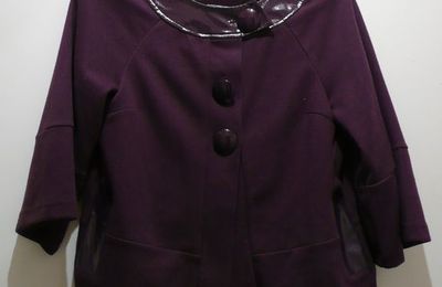 Veste paletot aubergine T.34/36 [VENDUE]