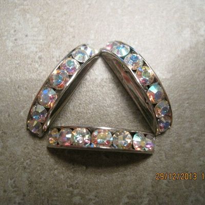 Lot de rondelles demi-lune argentée 20*9 mm