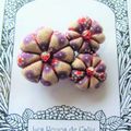 ♥ MYLA ♥ Broche textile japonisante fleurs potirons - Les Yoyos de Calie