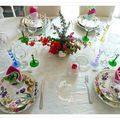 Ma table "fleurs du jardin" + CONCOURS TABLE ET DESSERT FETE DES MERES