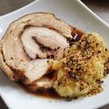 Porcetta aux olives noires et aux herbes