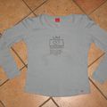 ESPRIT Tee-shirt ML 36 bleu clair avec motif imprimés "Love"