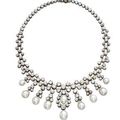 An antique diamond and pearl necklace
