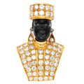 NARDI Blackamoor Diamond Gold Brooch