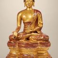 A highly important and monumental imperial gilt-lacquered wood figure of the Medicine Buddha, Qing dynasty, 18th century