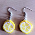 Boucles d'oreilles tranche de citron, 