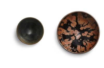 A Cizhou black-glazed and russet-splashed bowl and a Jian 'hare's fur' bowl, Northern Song-Jin dynasty