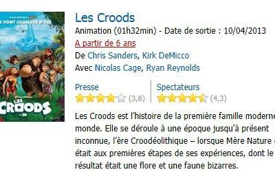 Cinéma le Paris : Les Croods (dès 6 ans)