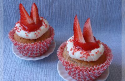Cupcakes aux fraises + pause