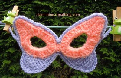 Mes masques de mardi-gras au crochet n°3/2017 : le papillon