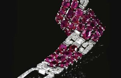 An important ruby and diamond bracelet, probably Van Cleef & Arpels, circa 1935