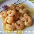 Crevettes flambées au pastis