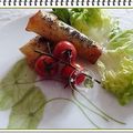 Menu du WE.......Croustillant de poulet, papillote de poisson,gâteau à l'orange