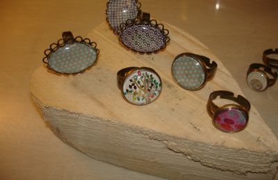 Nouveau!.....les p'tites bagues cabochons ....