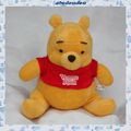 Doudou Peluche Ours Winnie Velours Eponge T-Shirt Rouge Broderie Winnie the Pooh Disney