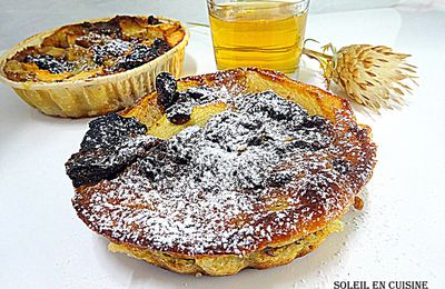 DESSERT FACILE : CLAFOUTIS AUX POMMES /PRUNEAUX D'AGEN BIO /  RAISINS SECS avec de la cannelle