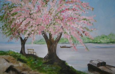 Cerisier au bord de la Loire (30 x 40)