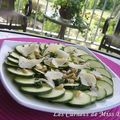 Carpaccio de courgettes citronnées, sans gluten et sans lactose