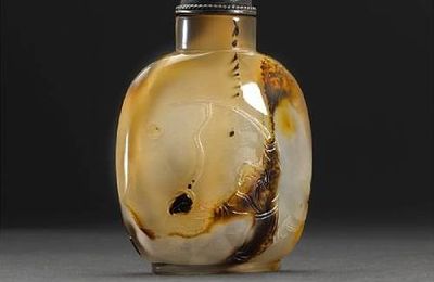 A silhouette agate snuff bottle, 1820-1900